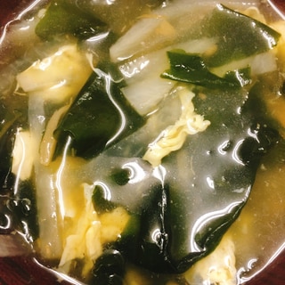 大根とわかめの中華風たまごスープ